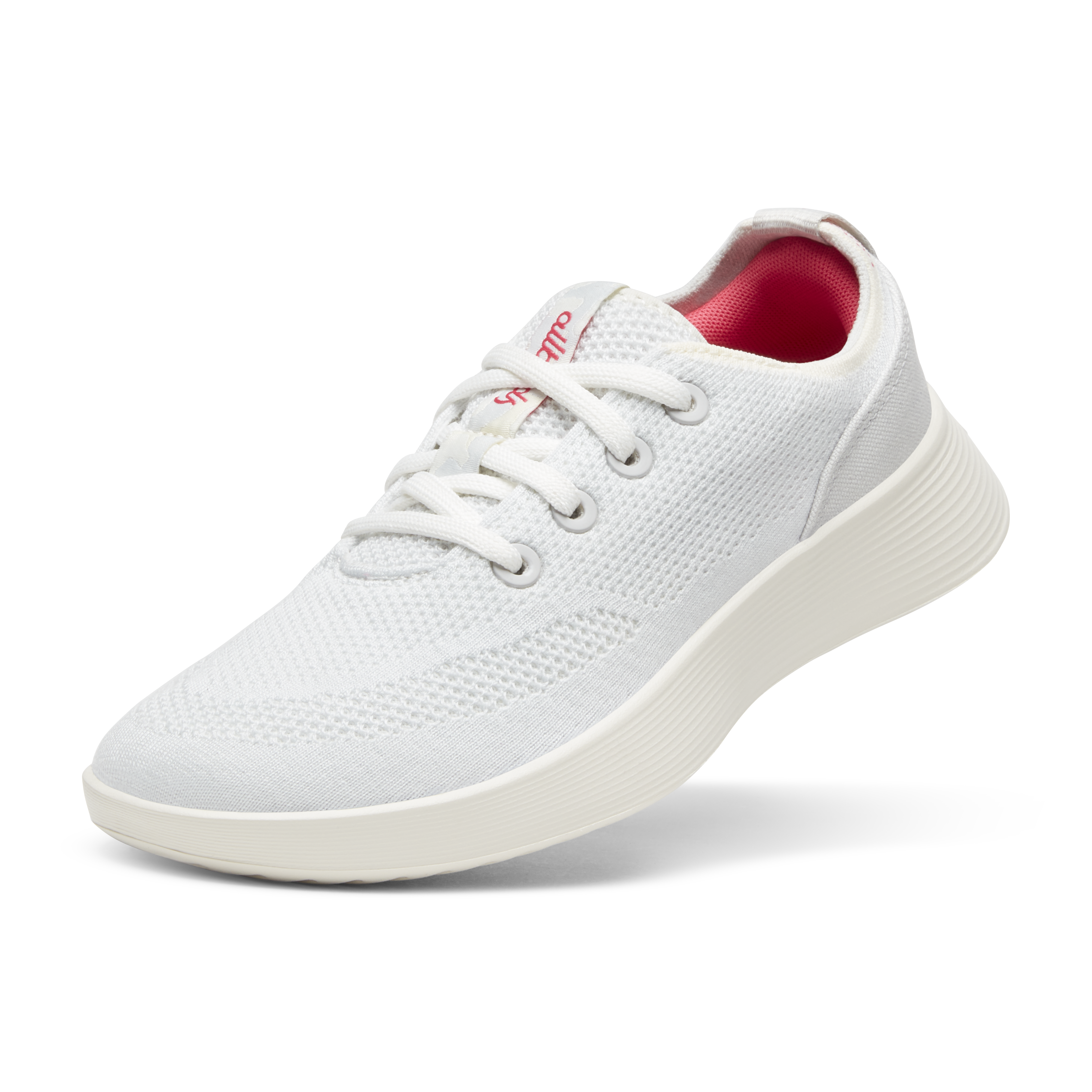 Allbirds Women's Tree Runner Go - Blizzard/Vivid Red (Natural White Sole) at Allbirds