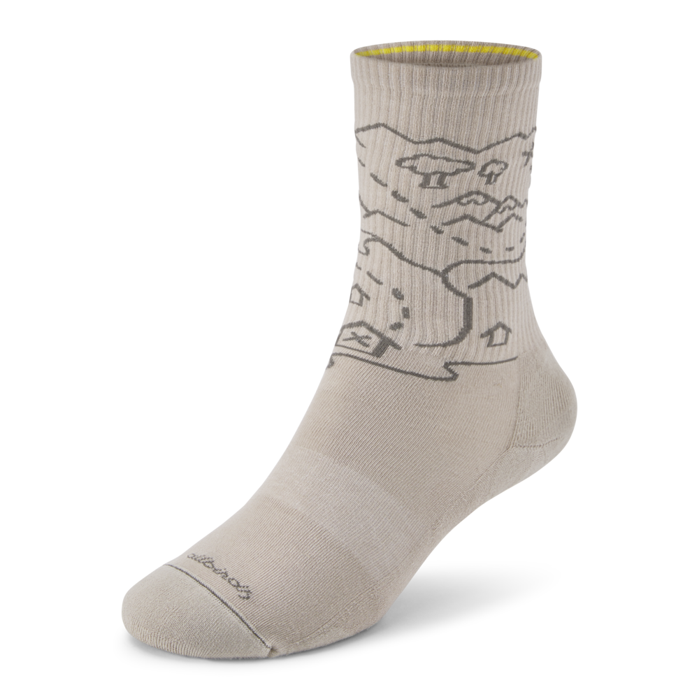 Allbirds Anytime Crew Sock - Rugged Beige (Hazy Pine) - NZ Map at Allbirds