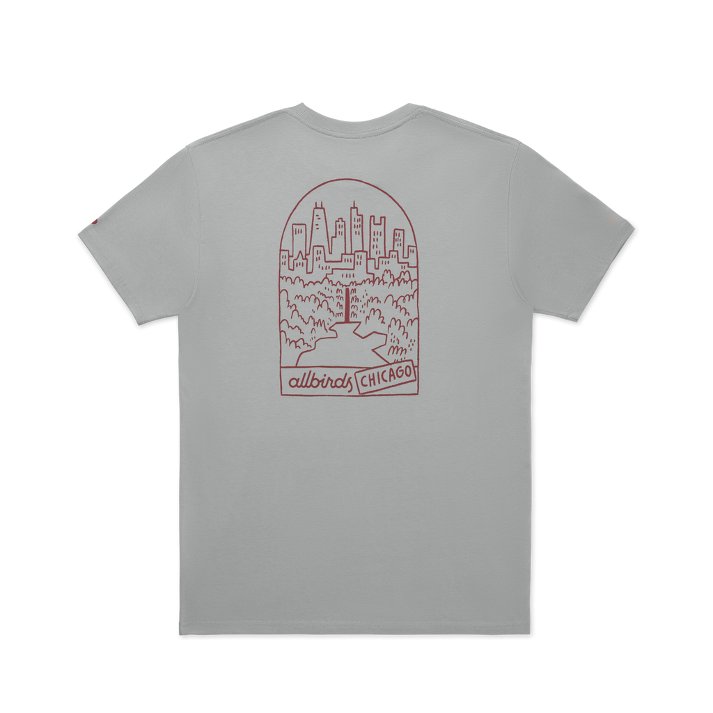 Unisex Organic Cotton Graphic Tee - Medium Grey/Thunder Red - CHI