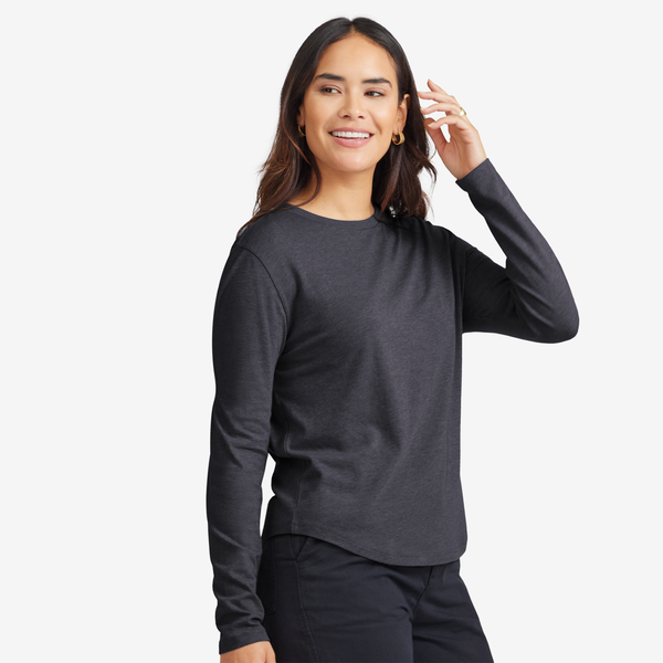 高速 割引 2024 東日本 Soft Women's Merino Black Natural - Tee Sleeve Long トップス