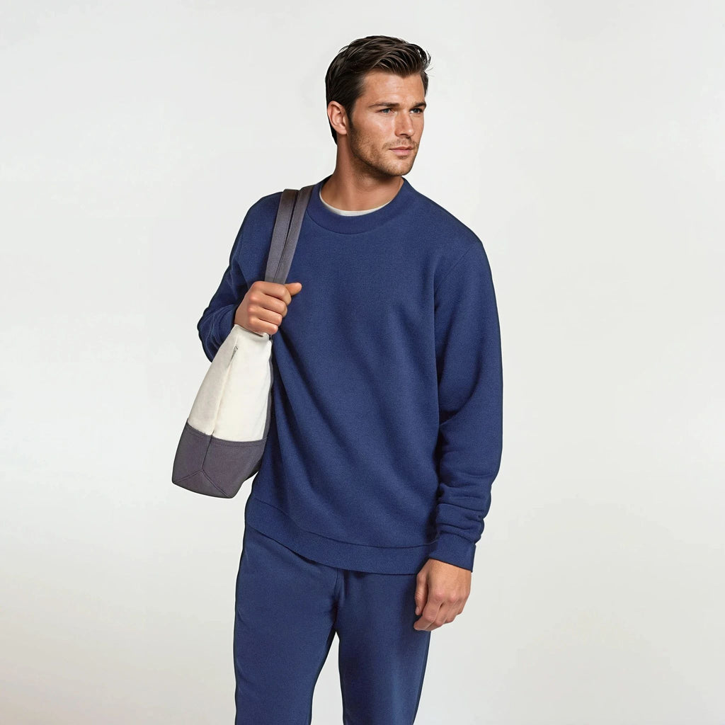 Men's Merino Blend Sweatshirt - Stony Beige Heather