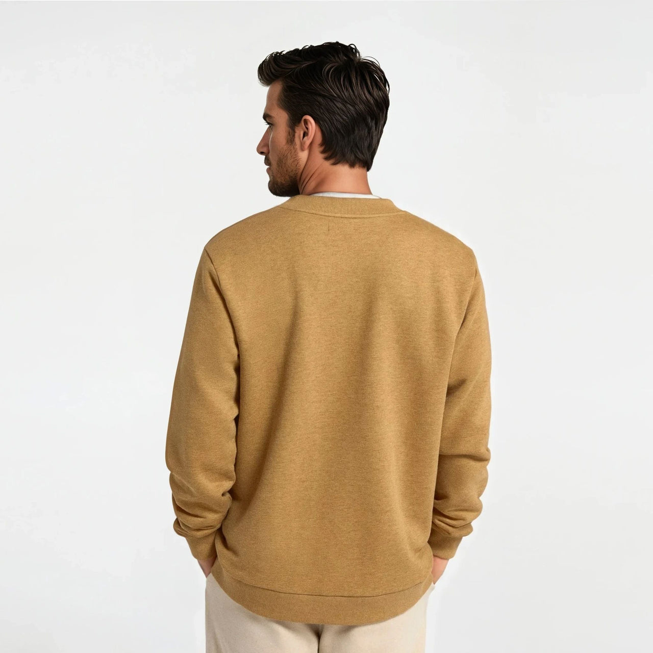 Men's Merino Blend Sweatshirt - Stony Beige Heather