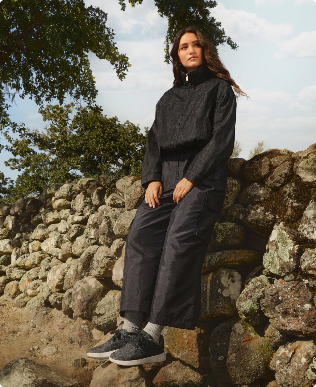 Women's Wool Runner NZ - Dark Grey (Light Grey Sole)