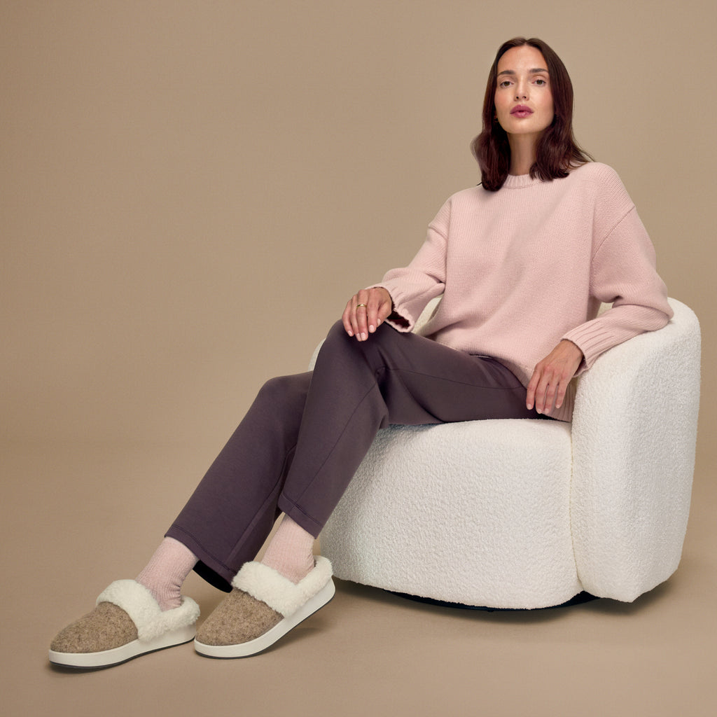 Women's Kiwi Slipper - Dark Camel (Stony Cream Sole)