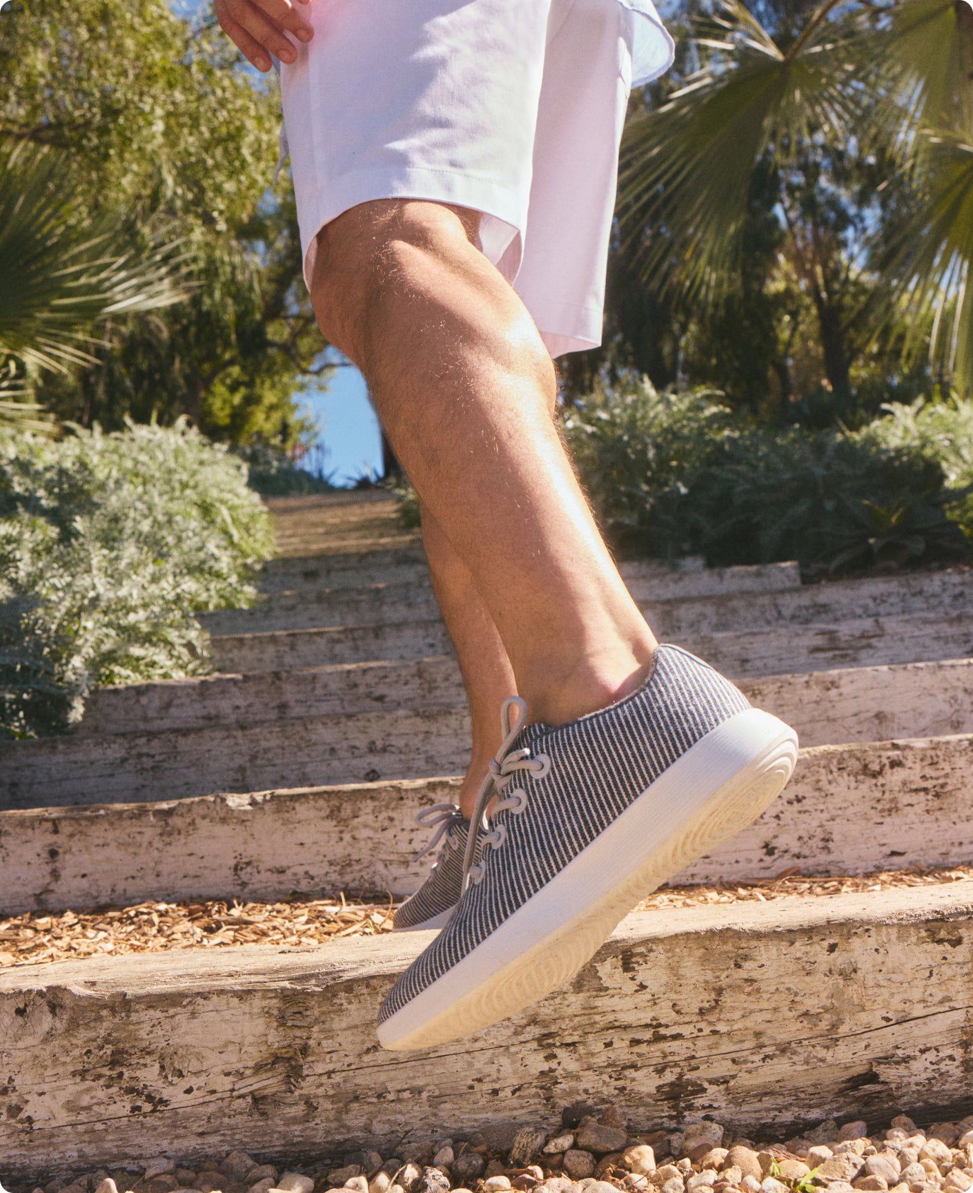 Men's Canvas Runner NZ - Deep Navy Stripes (Blizzard Sole)