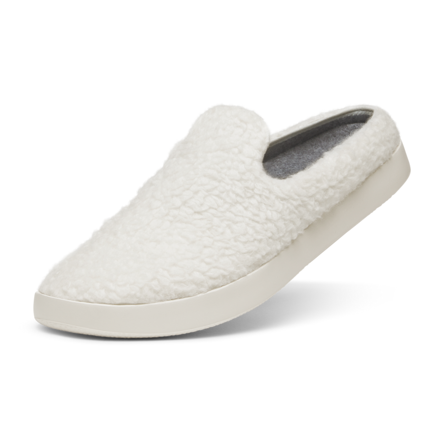 Men s Lounger Mule Fluff Natural White Natural White Sole
