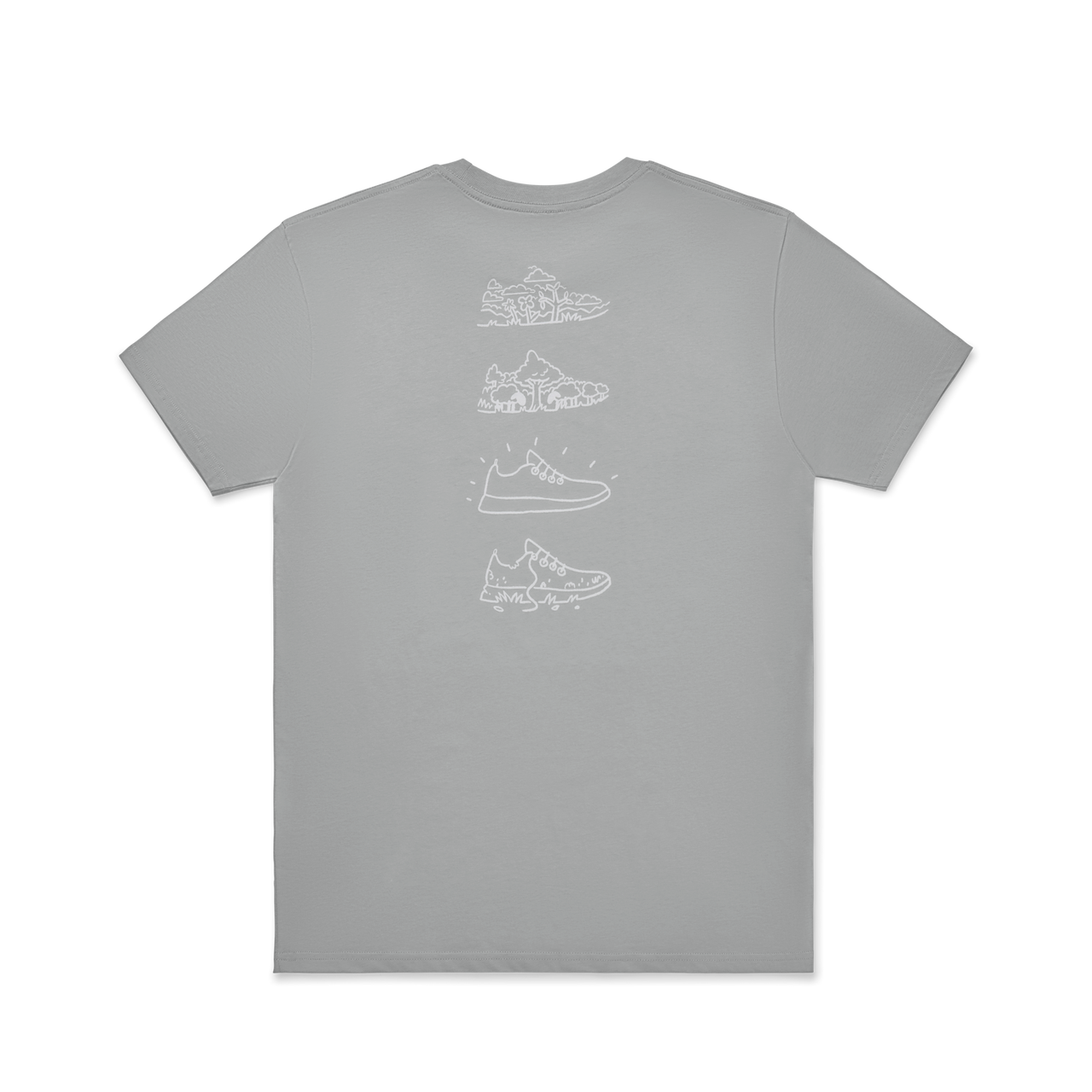 Unisex Organic Cotton Graphic Tee - Medium Grey/Light Grey - Shoes