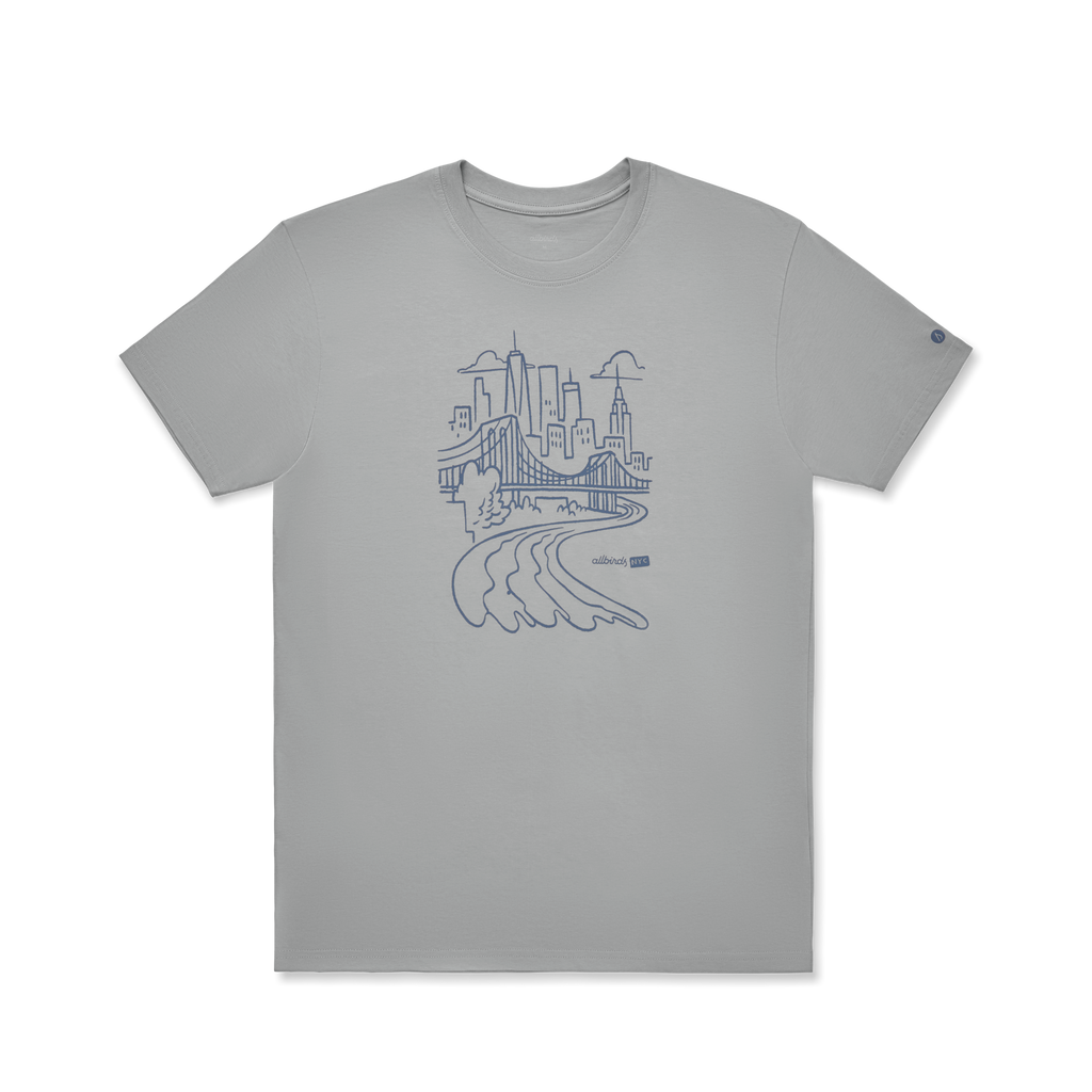 Unisex Organic Cotton Graphic Tee - Medium Grey/Stormy Grey - NYC