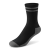 Anytime Crew Sock - Natural Black/Dark Grey Stripe - Size S (W5-7)