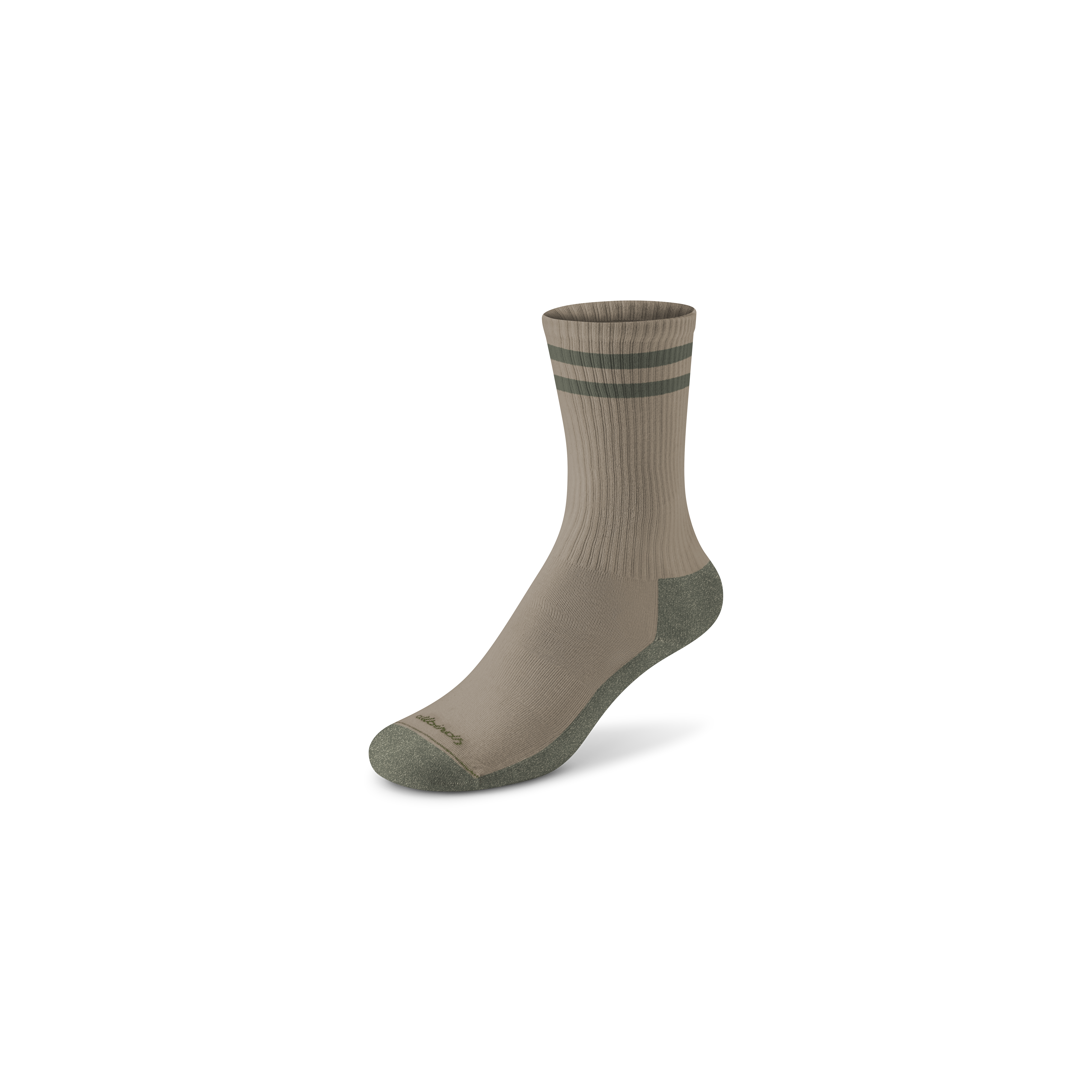 Anytime Crew Sock - Rugged Beige/Thunder Green Stripe