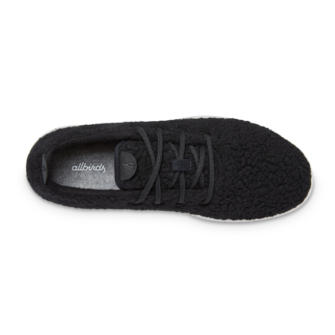 Men's Wool Runner Fluffs - Natural Black (Natural White Sole)