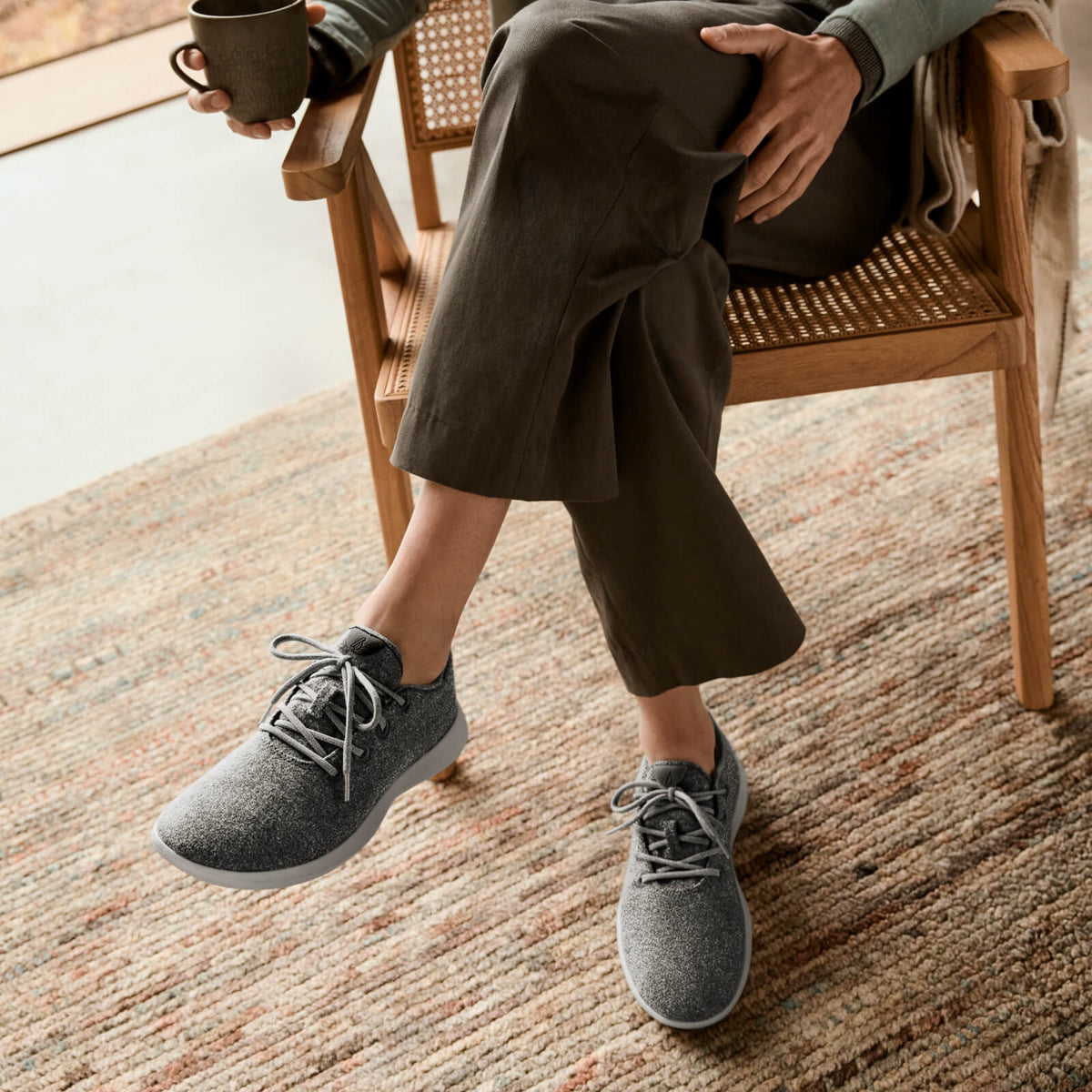 Men's Wool Runners - Dapple Grey (Natural Black Sole)
